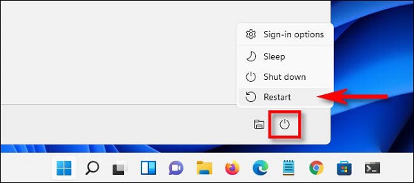 رفع مشکل Anydesk در ویندوز ۱۰ و ویندوز ۱۱ با راه اندازی مجدد کامپیوتر