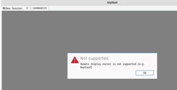 پشتیبانی نکردن از سرور نمایش دهنده دلیل مشکل عدم اتصال AnyDesk